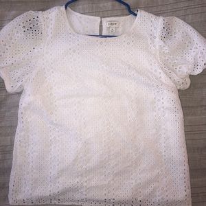 JCrew eyelet puff eyelet top
